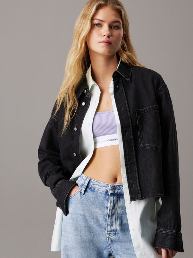 Cropped Denim Dad Shirt