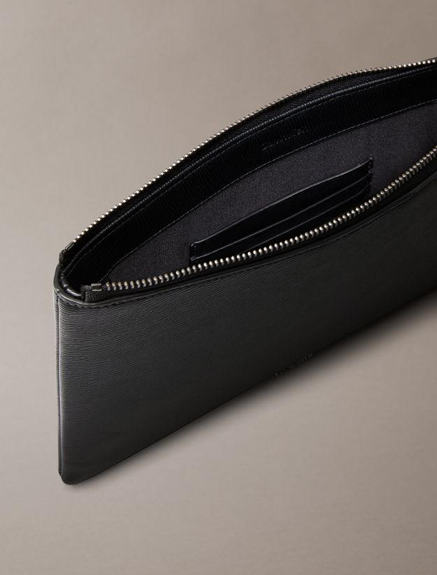 Saffiano Wrist Strap Wallet Zip Pouch