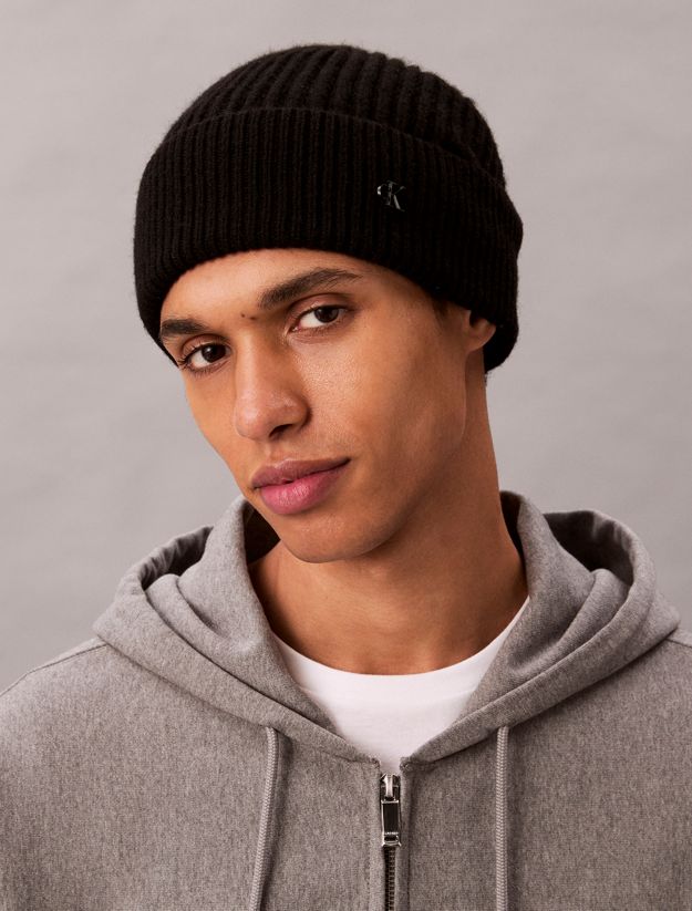 Wool Blend Signature Logo Beanie
