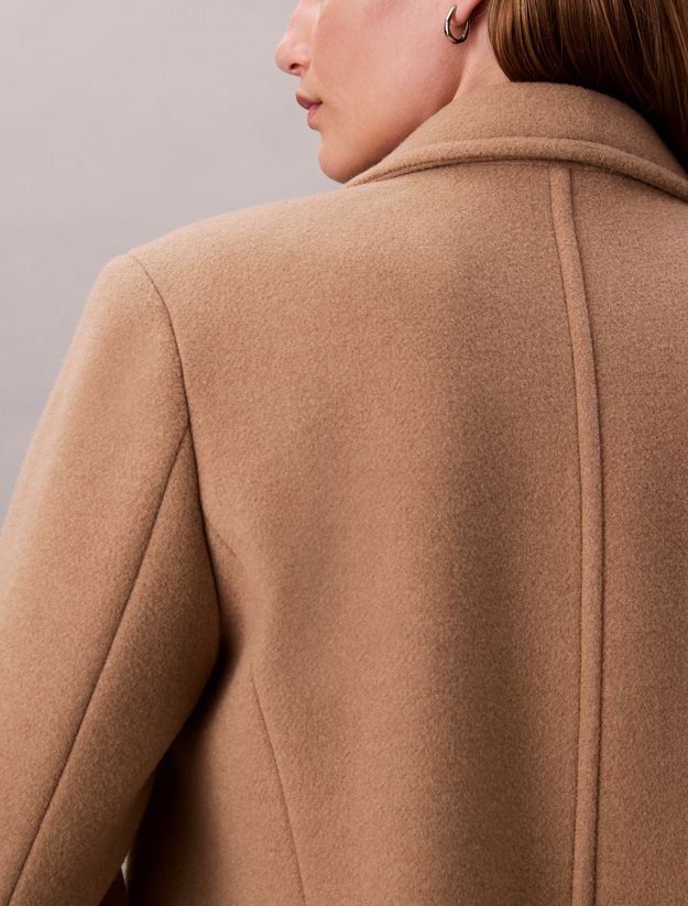 Wool Blend Tailored Coat