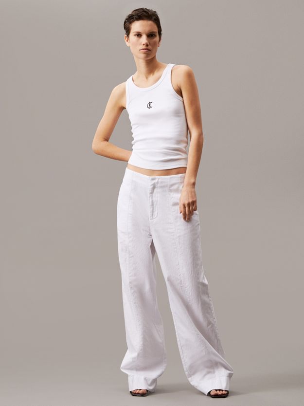 Ribbed Cotton Logo Tank Top