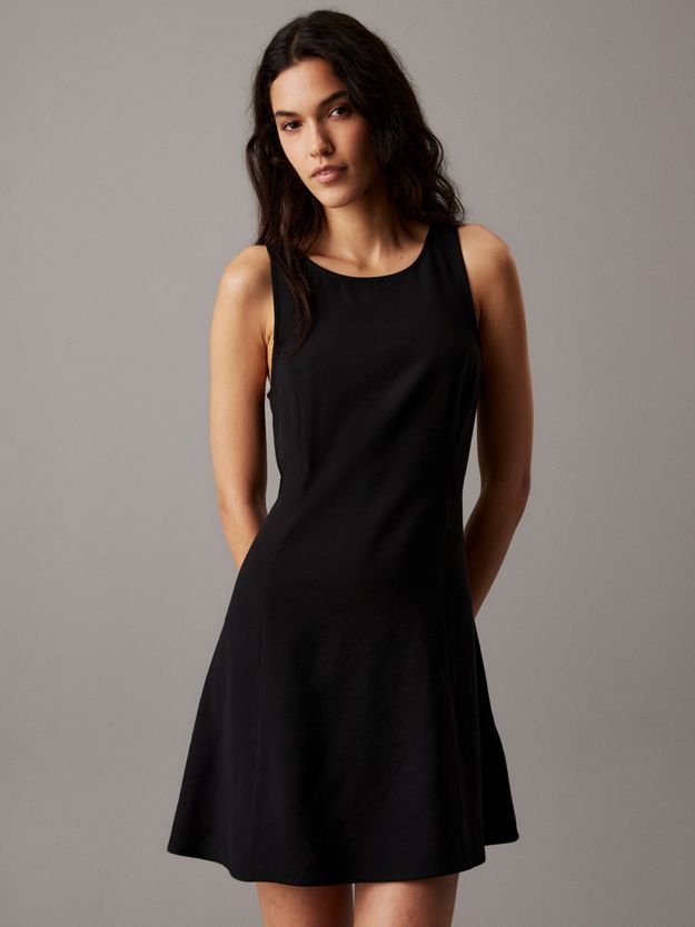 Belted A-line Mini Dress