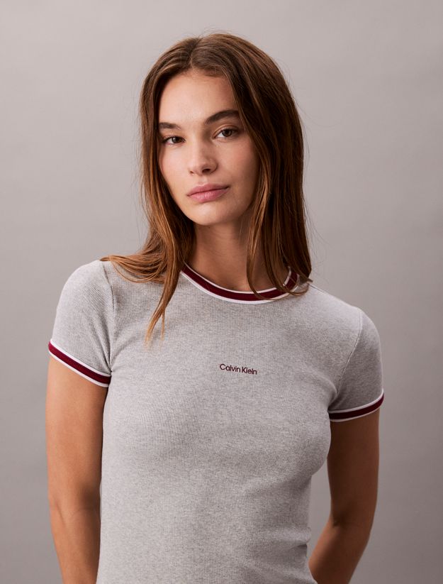 Sporty Slim Ribbed T-shirt Dress