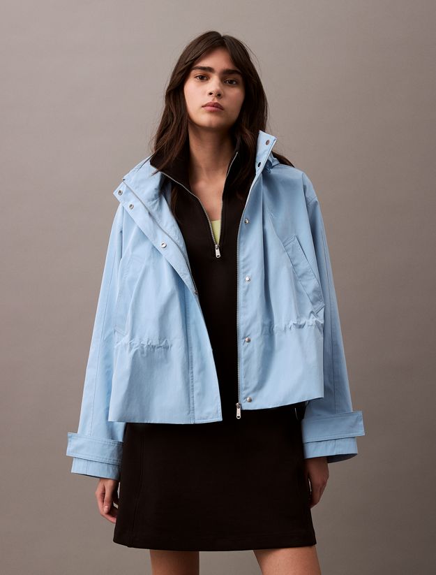 Relaxed Soft Nylon Hooded Jacket