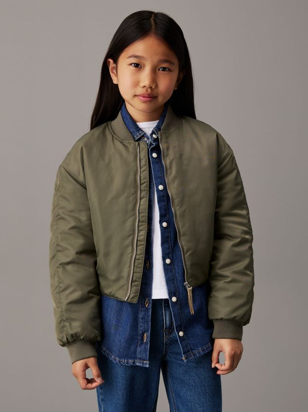 Boxy Satin Bomber Jacket