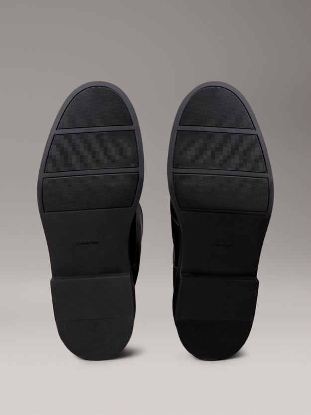 Leather Stacked Heel Boots