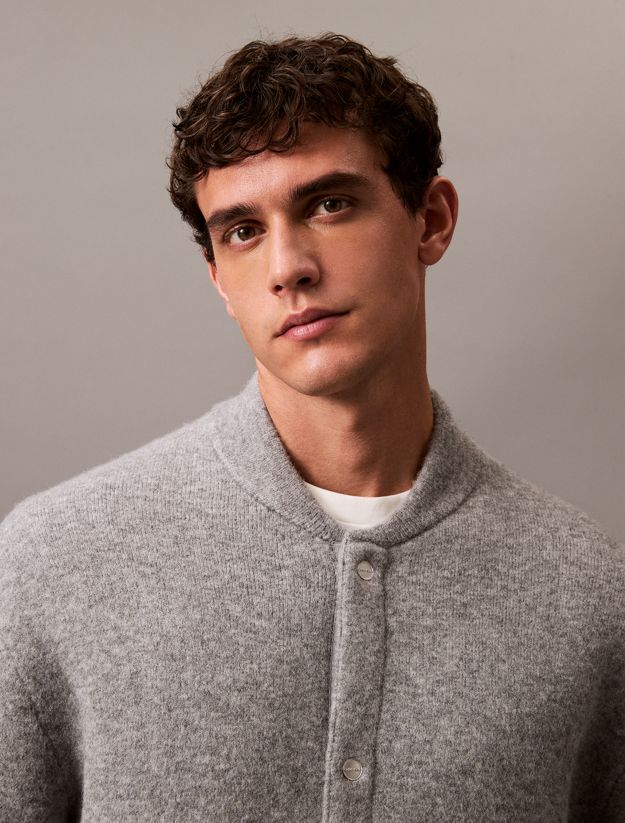 Boiled Wool Blend Bomber Jacket