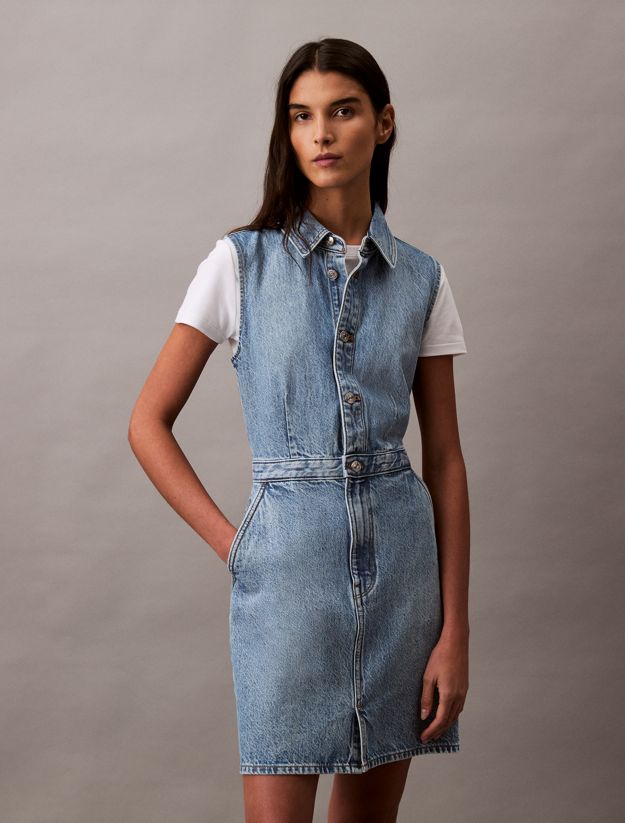 Sleeveless Denim Mini Dress