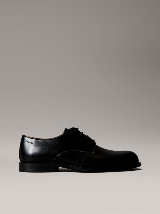 Leather Cushioned Derby Lace-Up Shoes