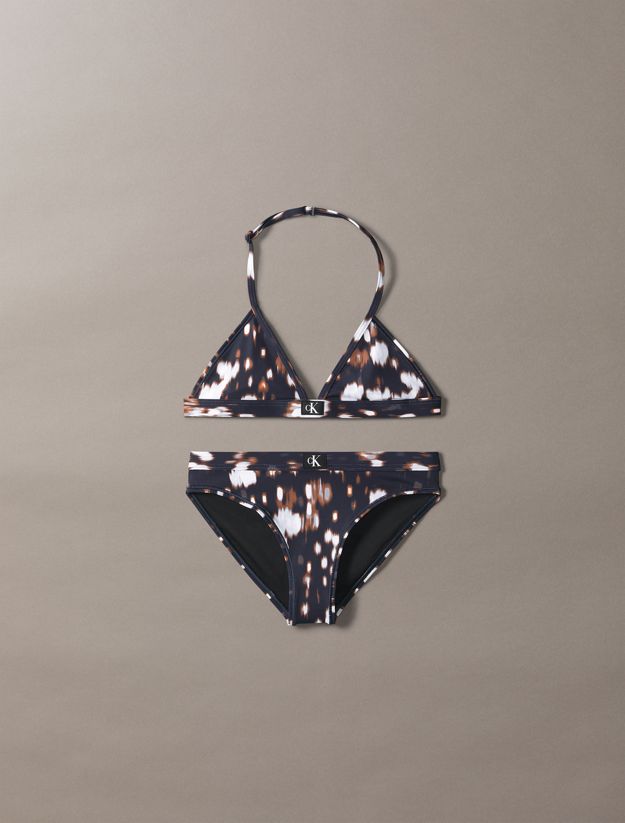 Girls Triangle Bikini Set - CK Monogram