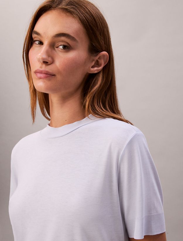 Lyocell Mock Neck T-shirt