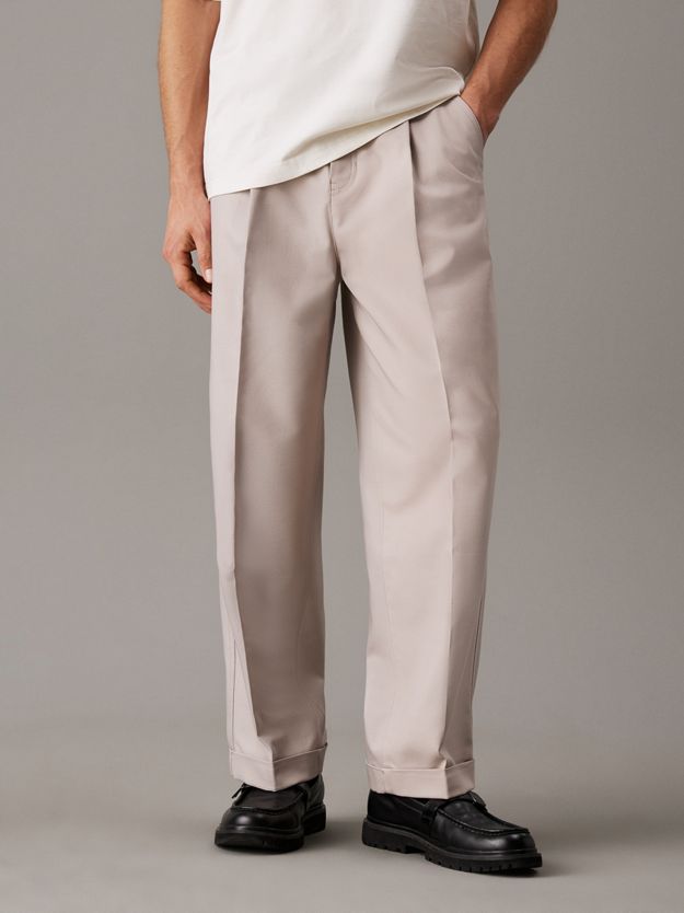 Relaxed Tailored Twill Trousers