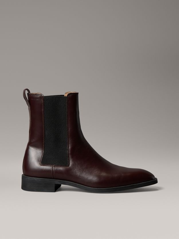 Leather Almond Toe Chelsea Boots
