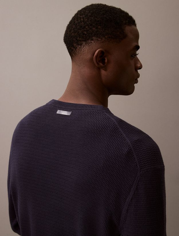 Cotton Textured Crewneck Jumper