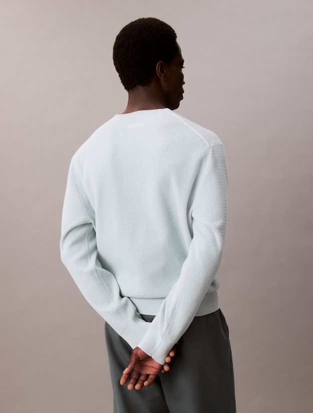 Cotton Textured Crewneck Jumper