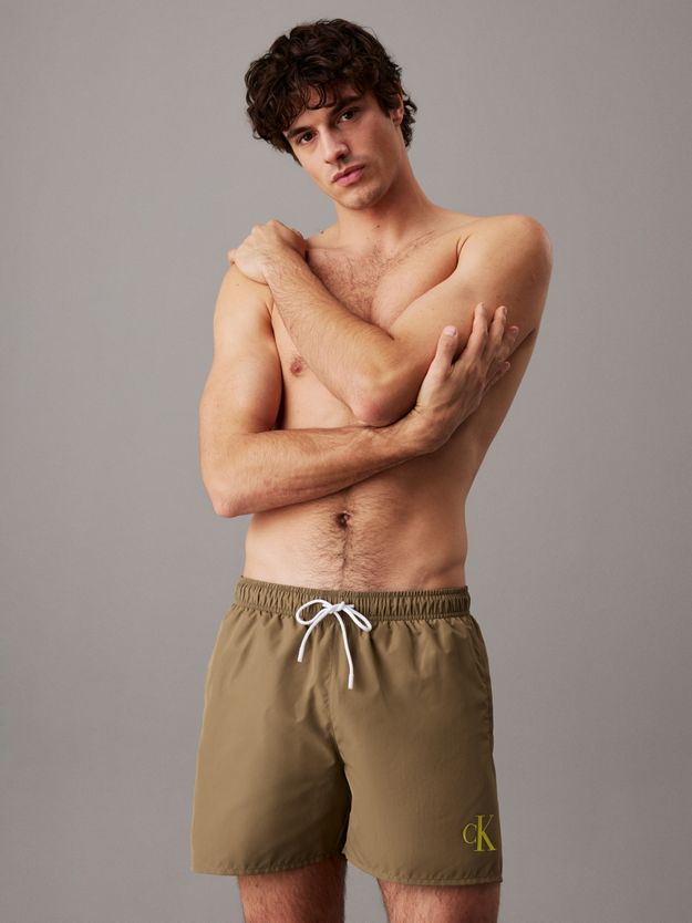 Medium Drawstring Swim Shorts - CK Monogram