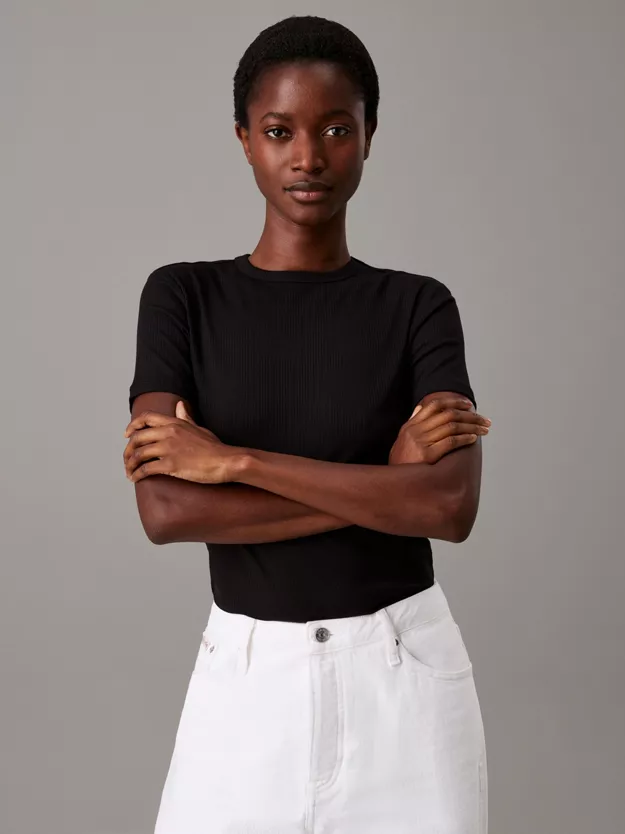 Slim Ribbed Modal T-shirt