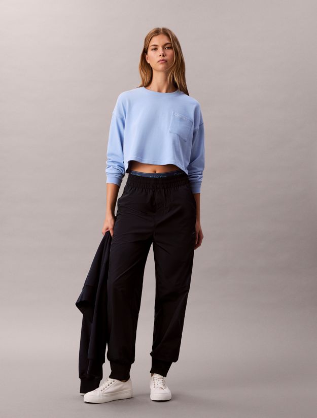 Logo Cotton Jersey Cropped Lounge Top