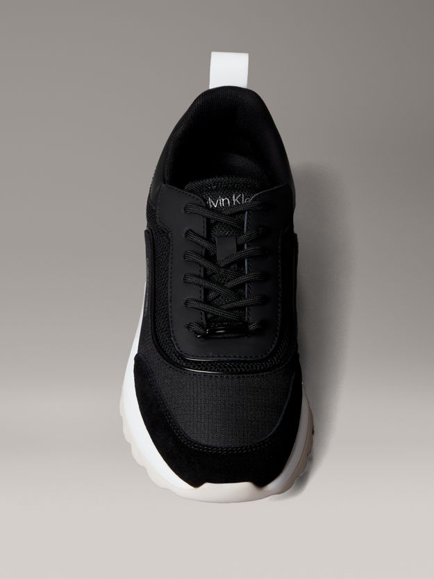 Leather and Mesh Mixed Material Trainers
