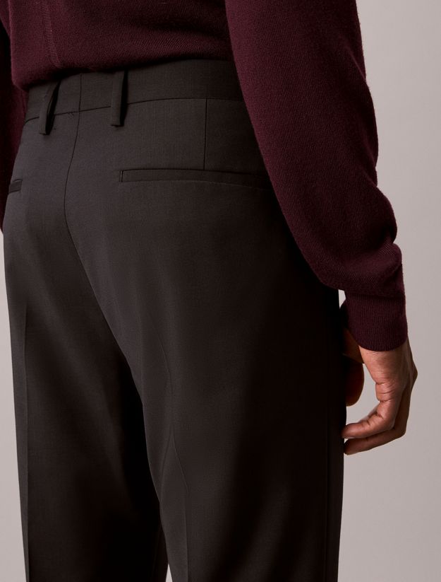 Slim Tropical Wool Trousers