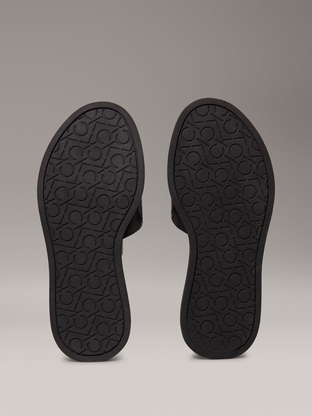 Leather Platform Sliders