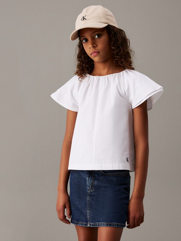 Relaxed Poplin Ruched Blouse