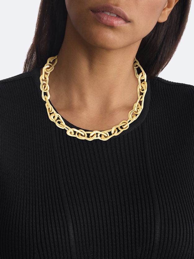 Gold Plated Steel Bold Chain Necklace