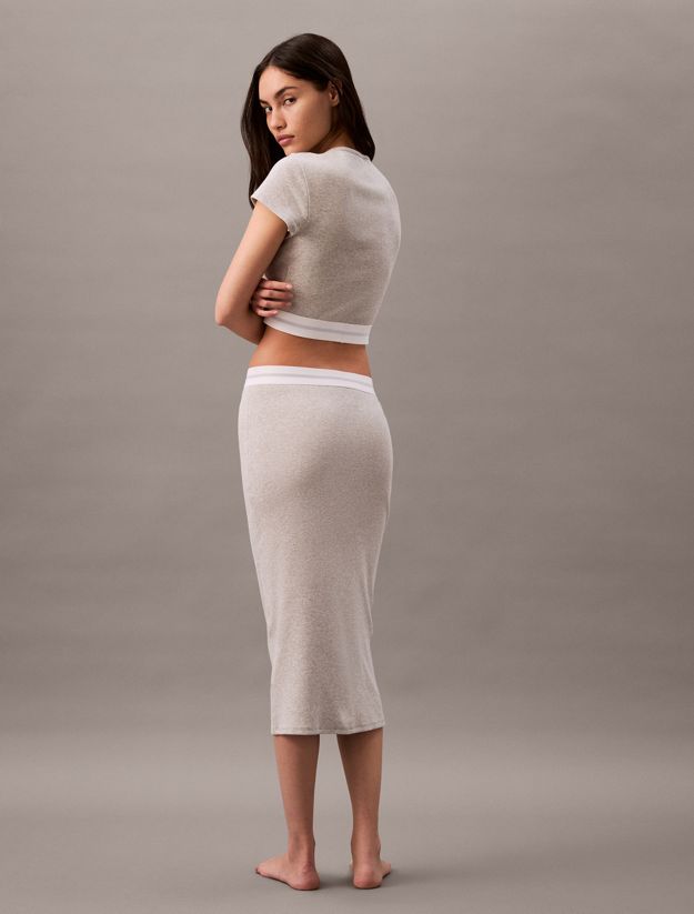 Cropped Lounge T-shirt - Cotton Stretch Rib