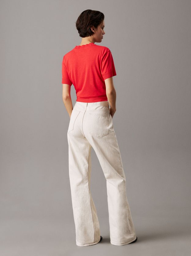 Relaxed Flared Linen Blend Jeans