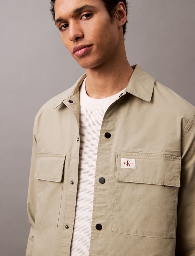 Relaxed Cotton Ripstop Shirt Jacket