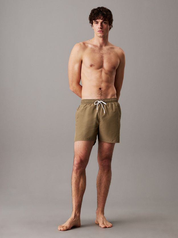 Medium Drawstring Swim Shorts - CK Monogram