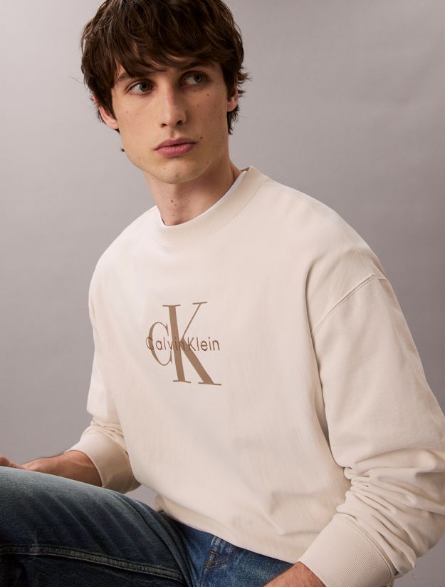 Premium Terry Monogram Logo Relaxed Sweatshirt