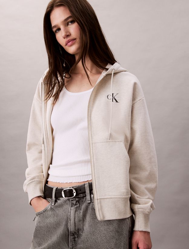Monogram Zip Up Hoodie