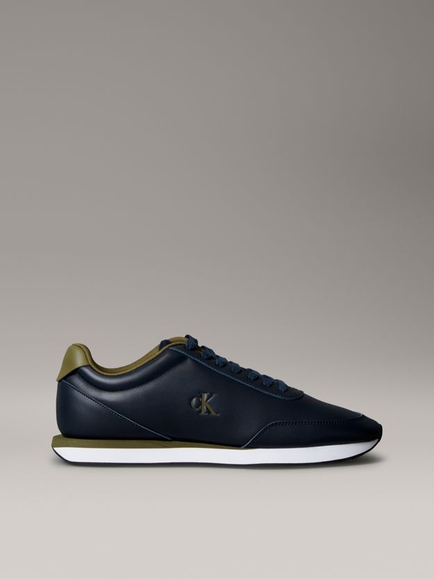 Leather Signature Logo Runner Trainers