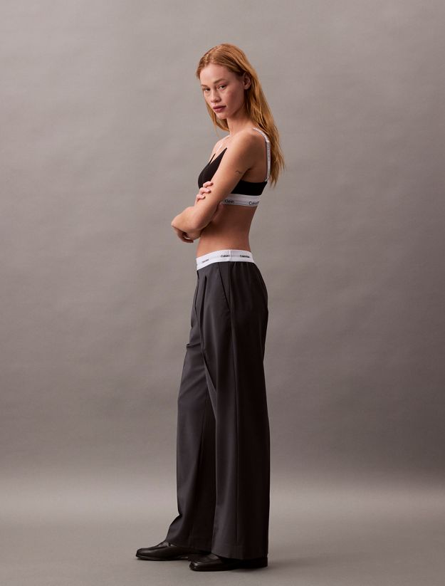 Tropical Wool Blend Trousers