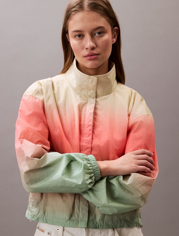 Cropped Ombre Nylon Jacket