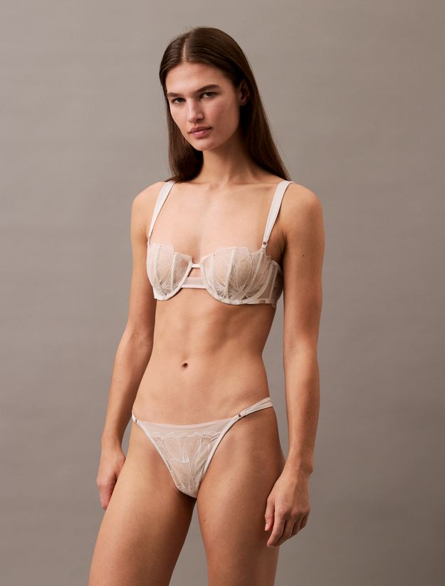 Thong - CK Black Floral Lace