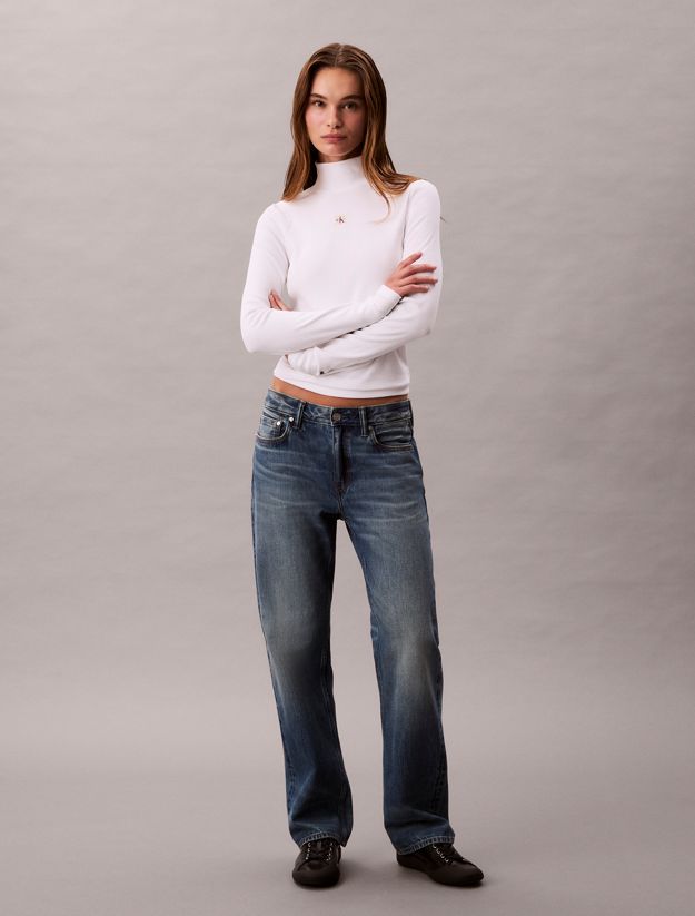 Ribbed Cotton Turtleneck Top