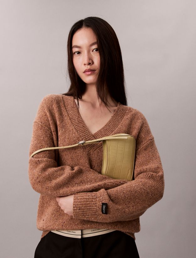 Small Croc-Effect Shoulder Bag