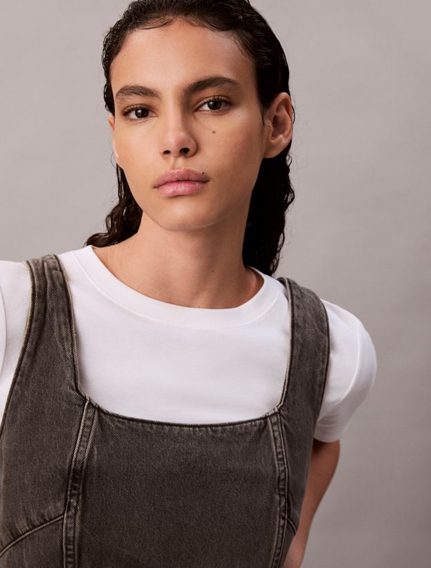 Scoop Neck Denim Mini Dress