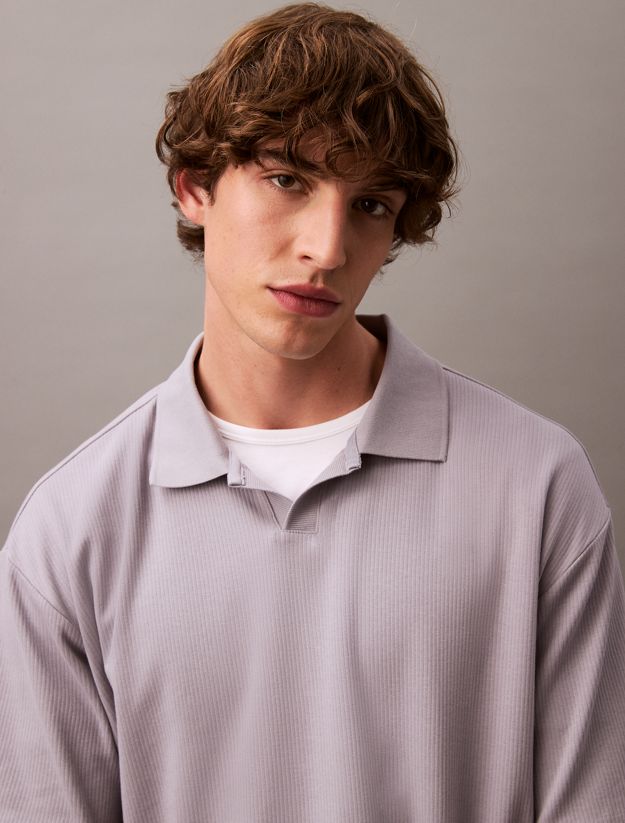 Relaxed Ribbed Cotton Polo Shirt