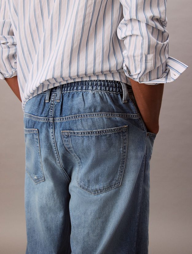 Cotton Linen Pull On Jeans