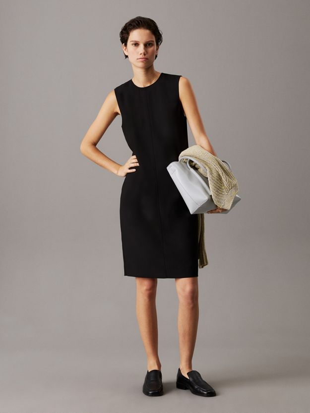 Wrinkle-Resistant Twill Shift Dress