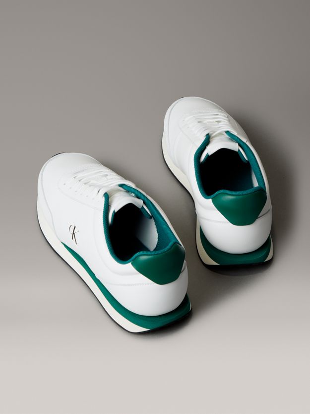 Leather Signature Logo Runner Trainers