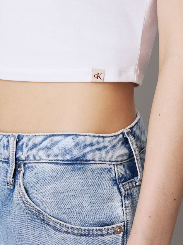 Cropped Cotton Stretch T-shirt