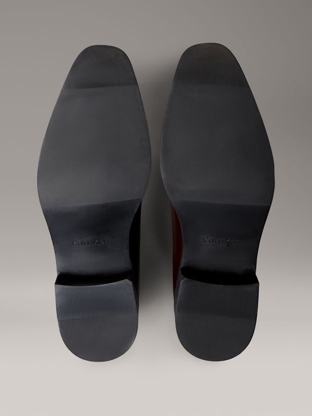 Leather Almond Toe Derby Lace-Up Shoes