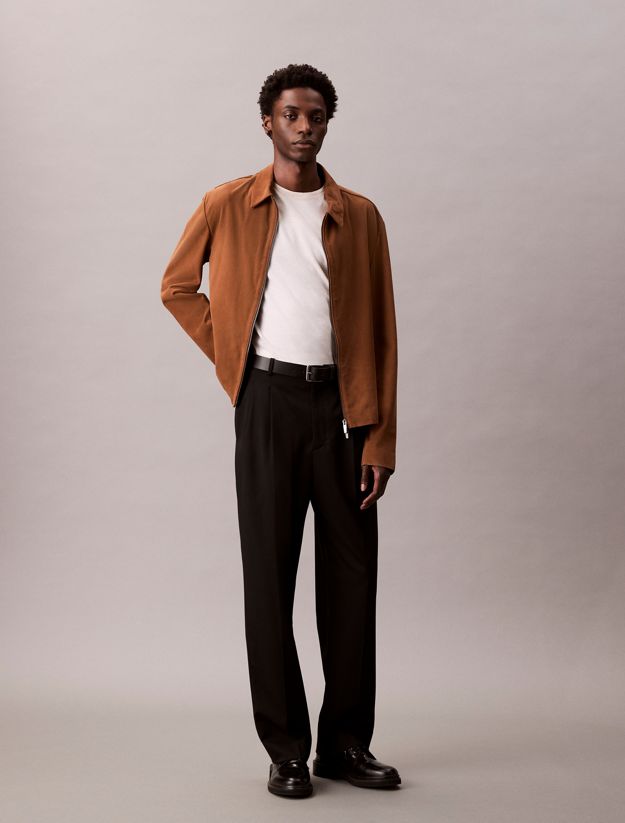 Suede Blouson Jacket