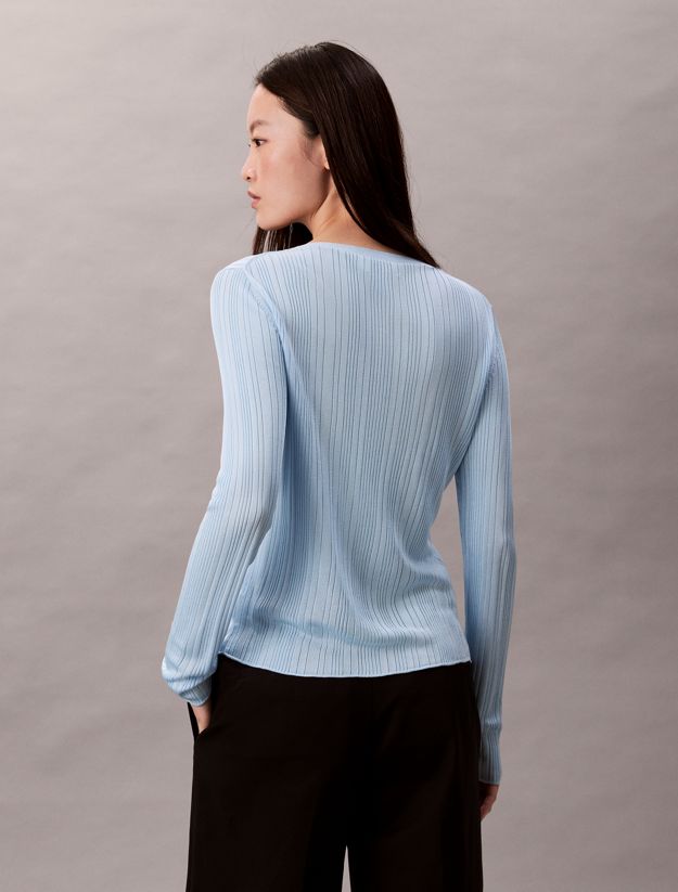 Shiny Viscose Rib Cardigan