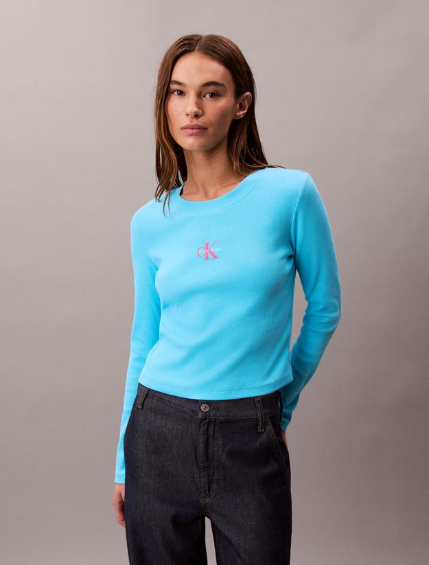 Monogram Logo Long Sleeve Baby Tee