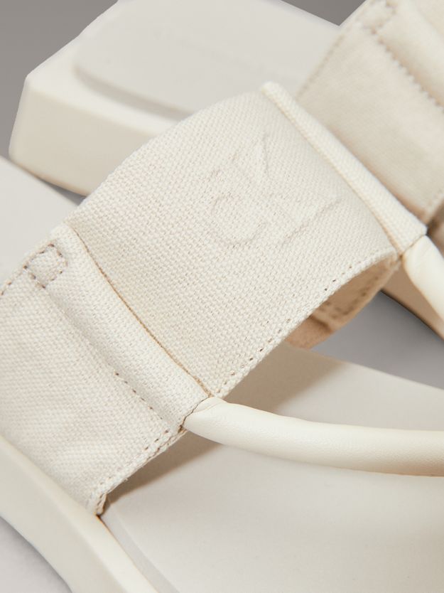 Canvas Square Platform Sandals